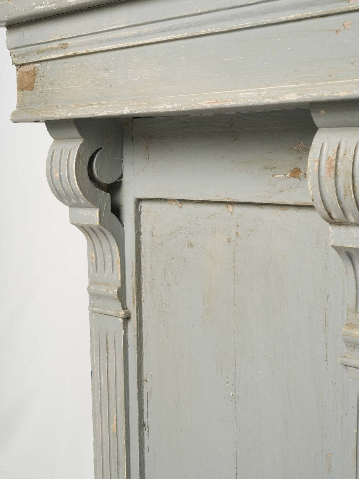 Antique French Shop Counter with Timeworn Gray Paint - 38¼"  x 32"