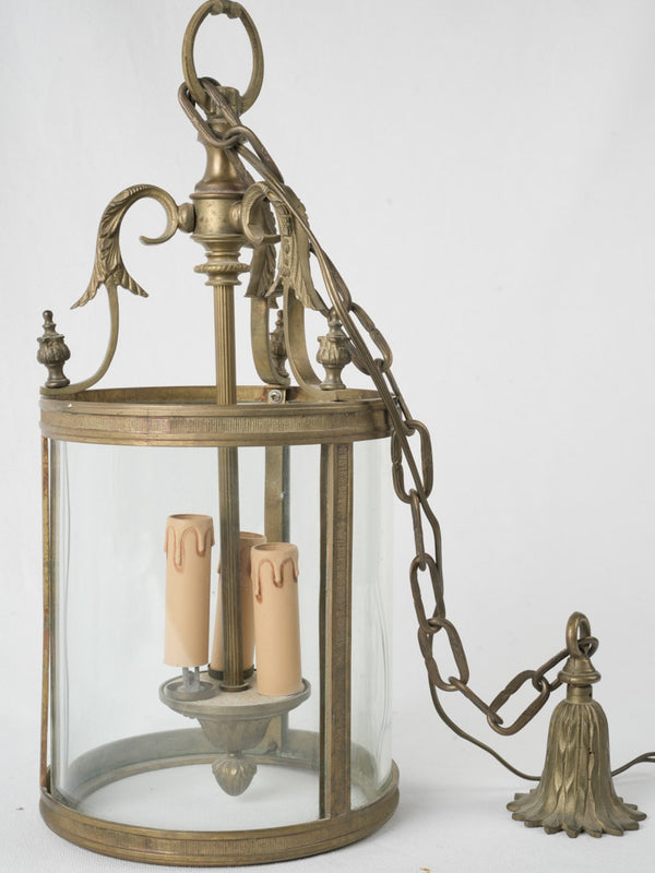 Antique French brass pendant lantern 