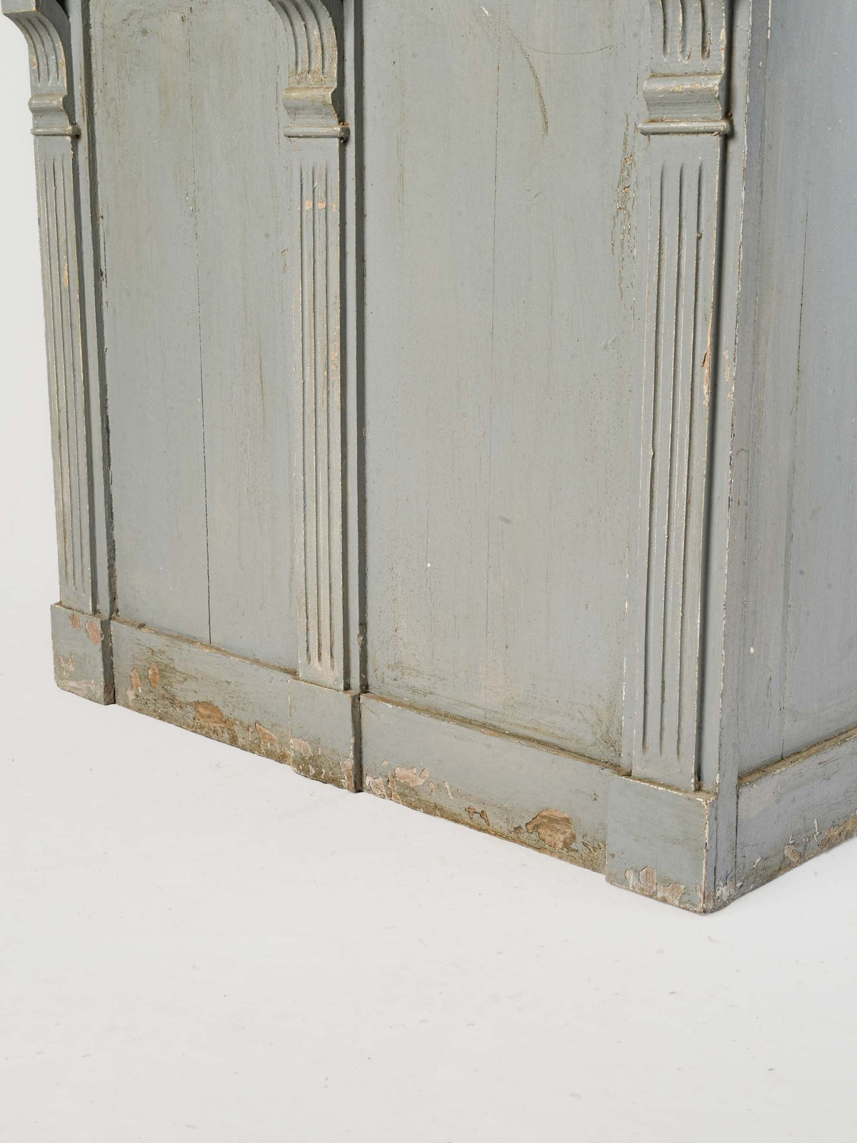 Antique French Shop Counter with Timeworn Gray Paint - 38¼"  x 32"