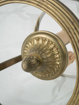 Scrolling brass three-light pendant lantern
