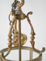 Ribbed brass 3-lighted French lantern