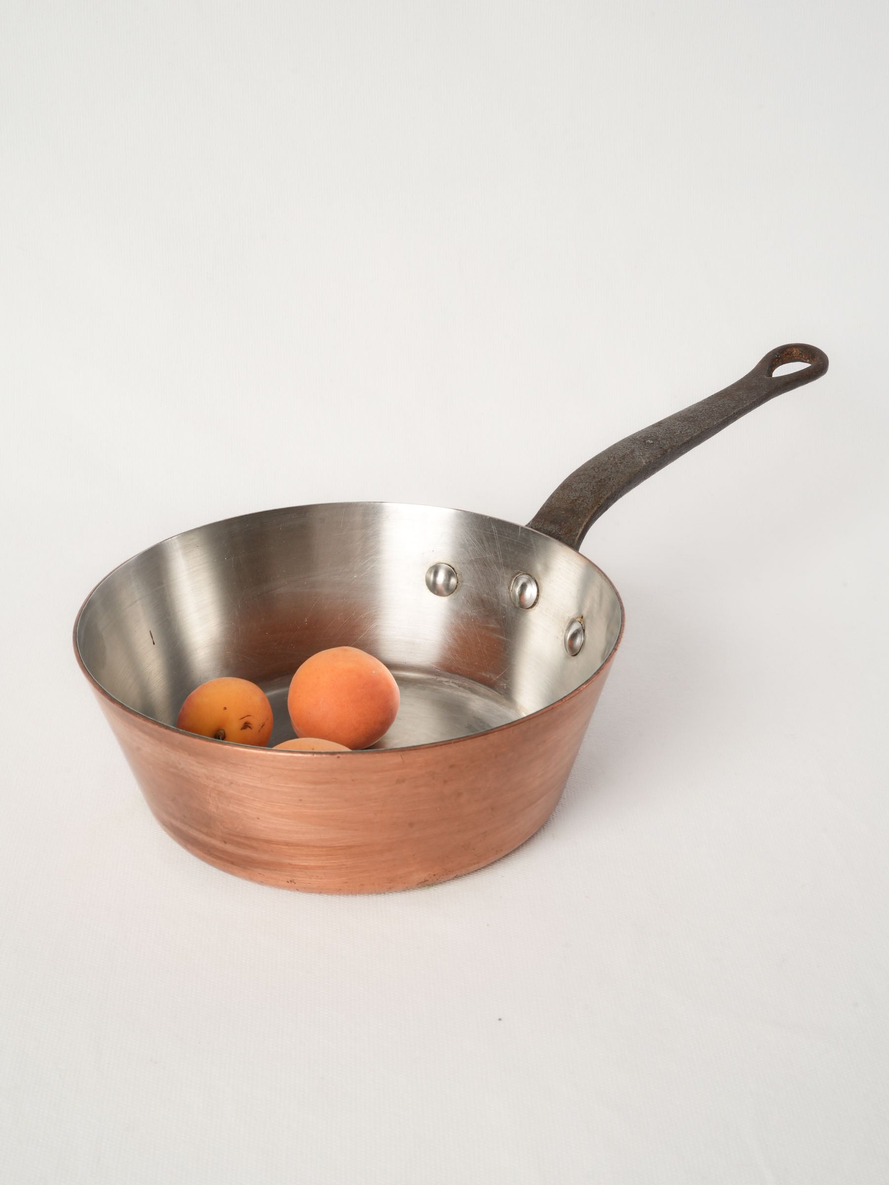 Vintage French Copper Faitout with Iron Handle from Avignon