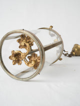 Vintage faux candle-covered brass lantern