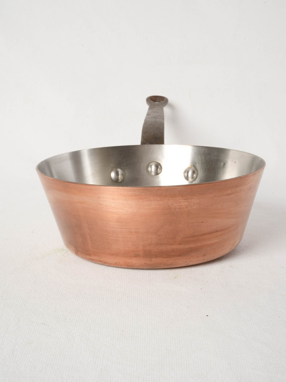 Vintage French Copper Faitout with Iron Handle from Avignon