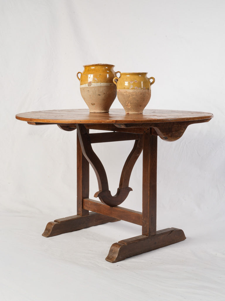 Rustic Antique French Fir Winegrower’s Table - 39½"