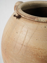 Antique glazed French terracotta olive pot