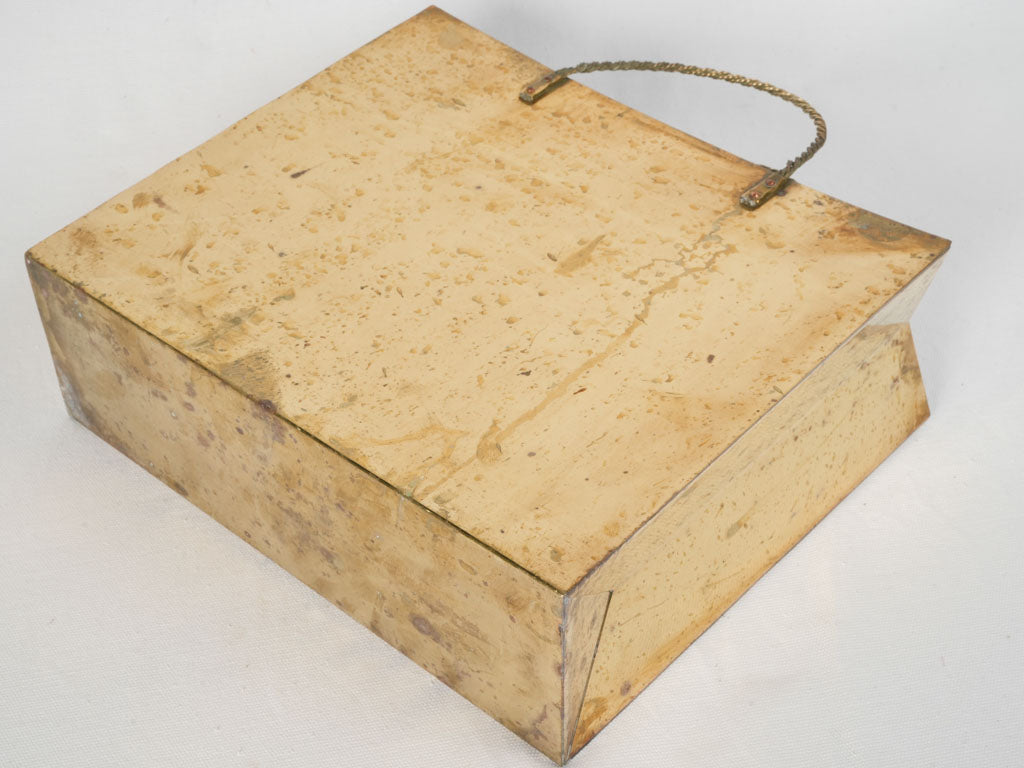Refined Mid-Century Brass Shopping Bag