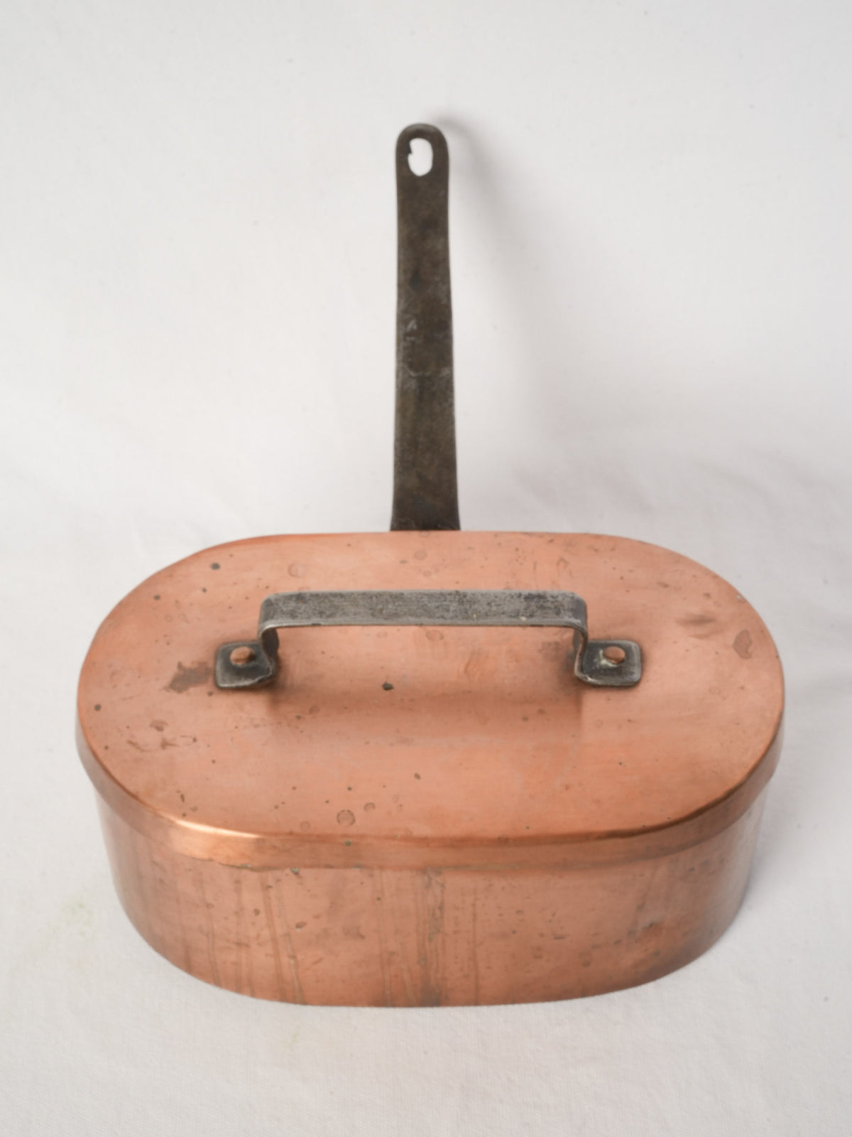 French Copper Daubière with Wrought Iron Handle from Chanteduc