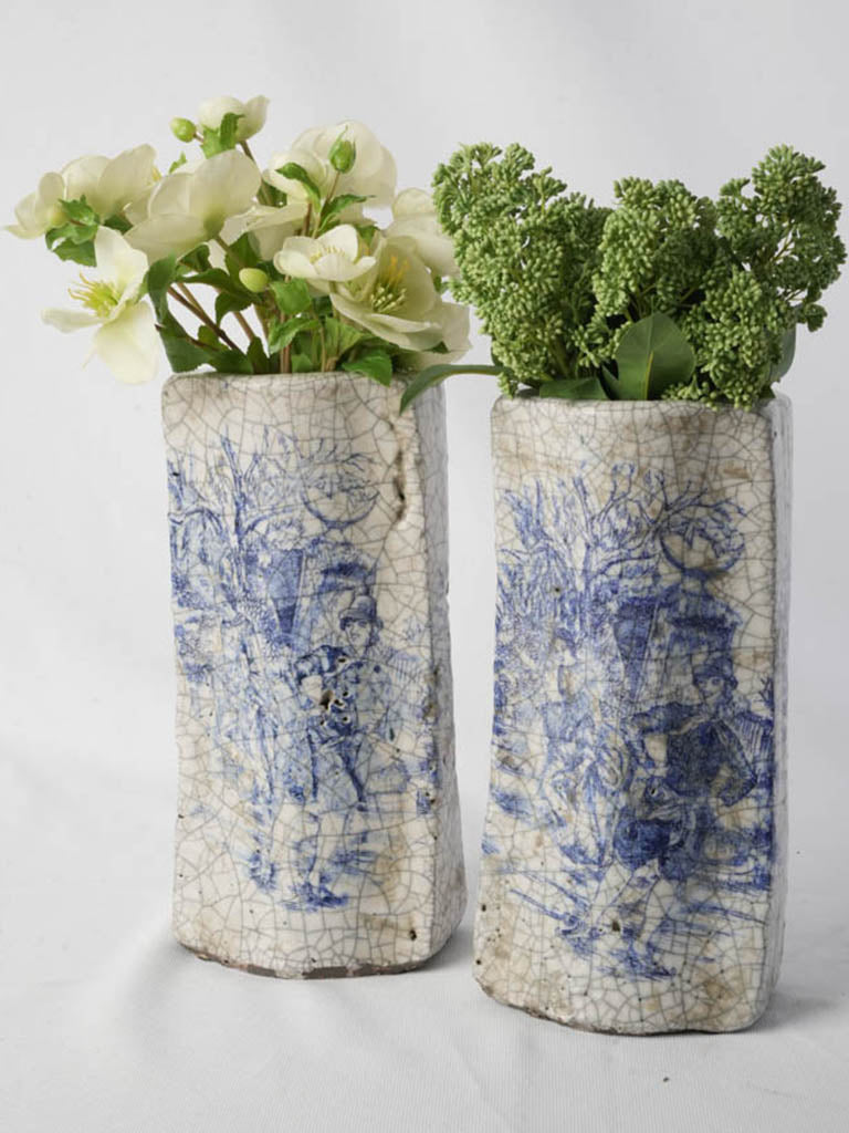 Artisanal raku-style ceramic vases  
