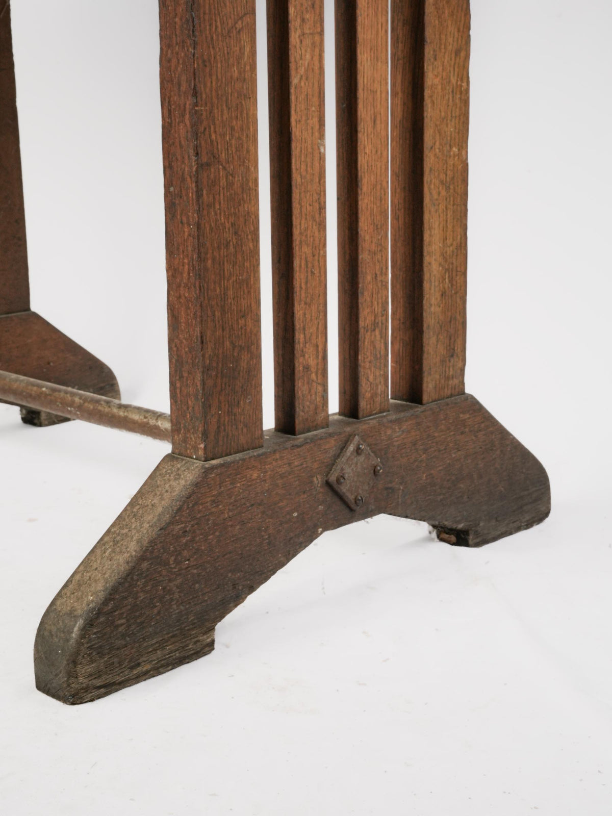 French Art Deco Wooden Bistro Table with Drop Leaves