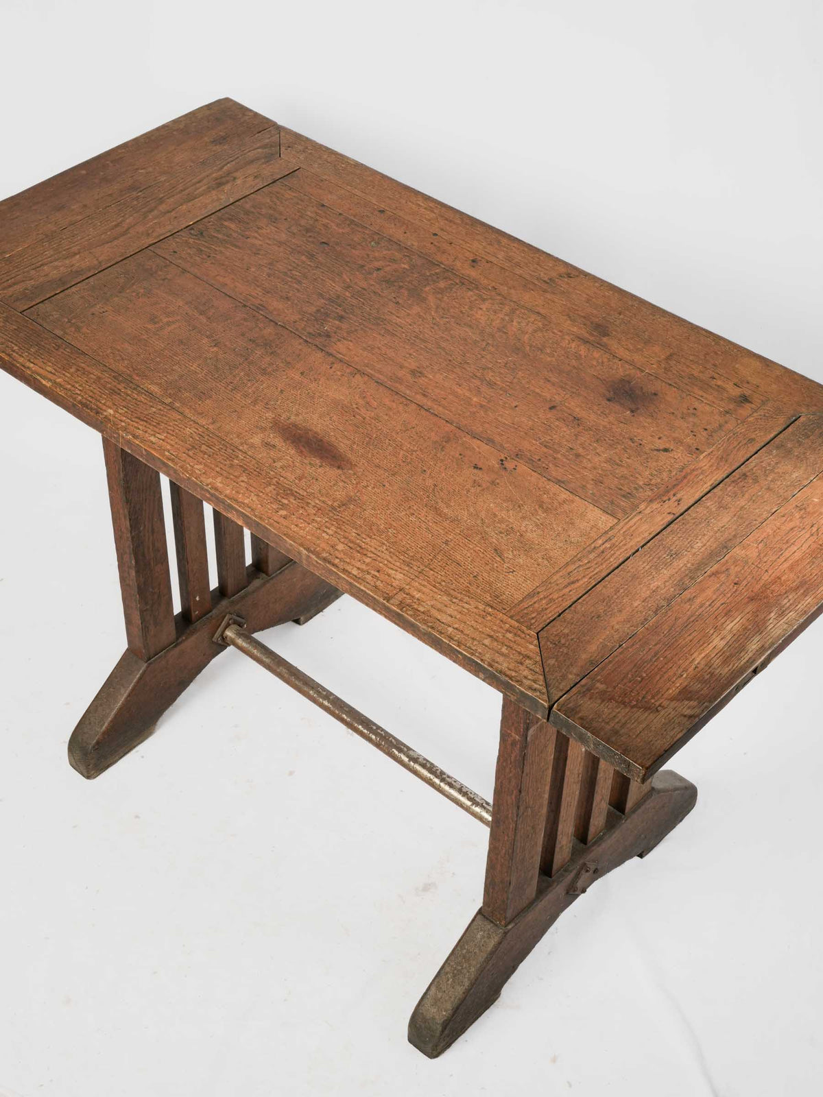French Art Deco Wooden Bistro Table with Drop Leaves