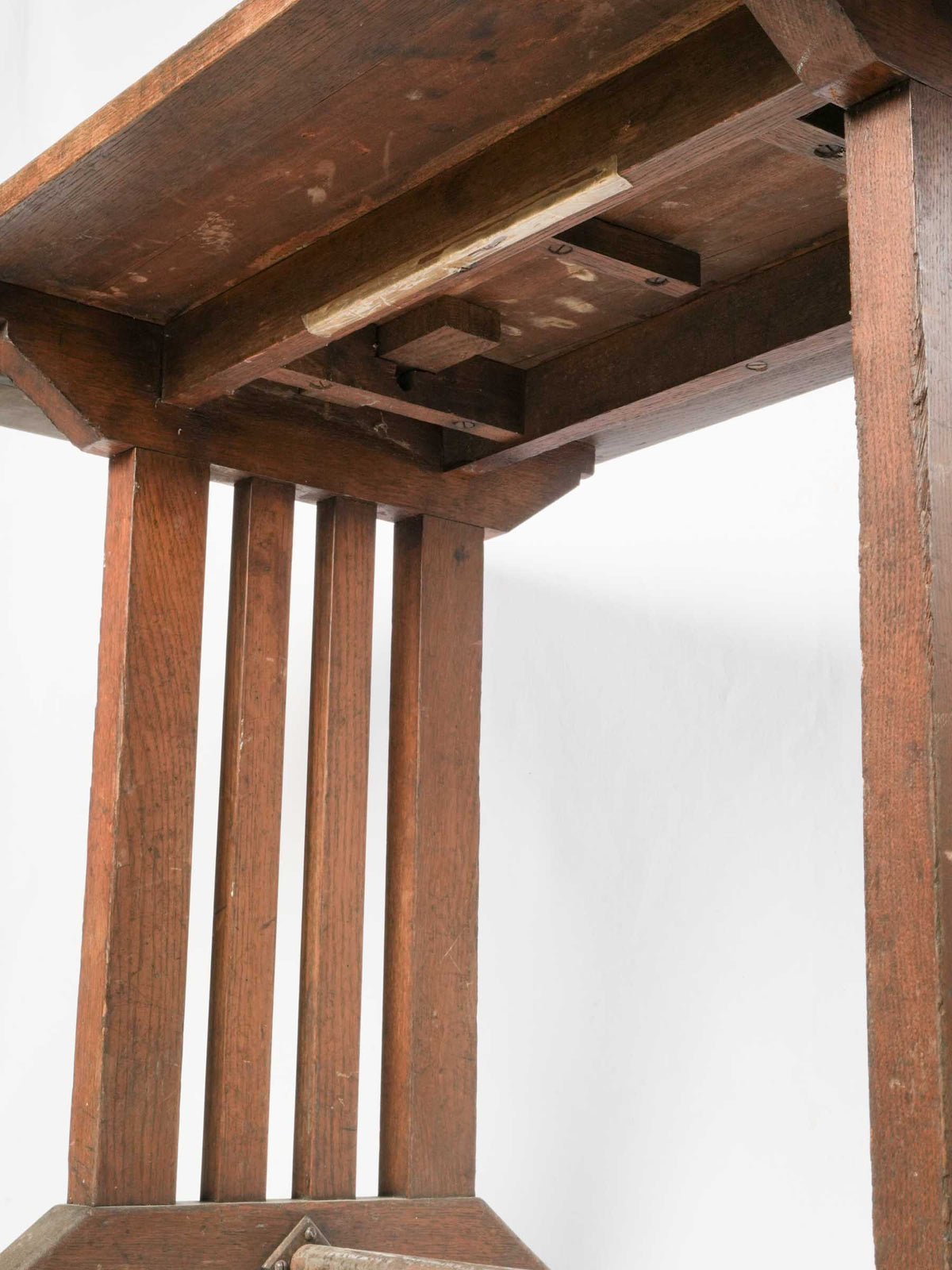 French Art Deco Wooden Bistro Table with Drop Leaves