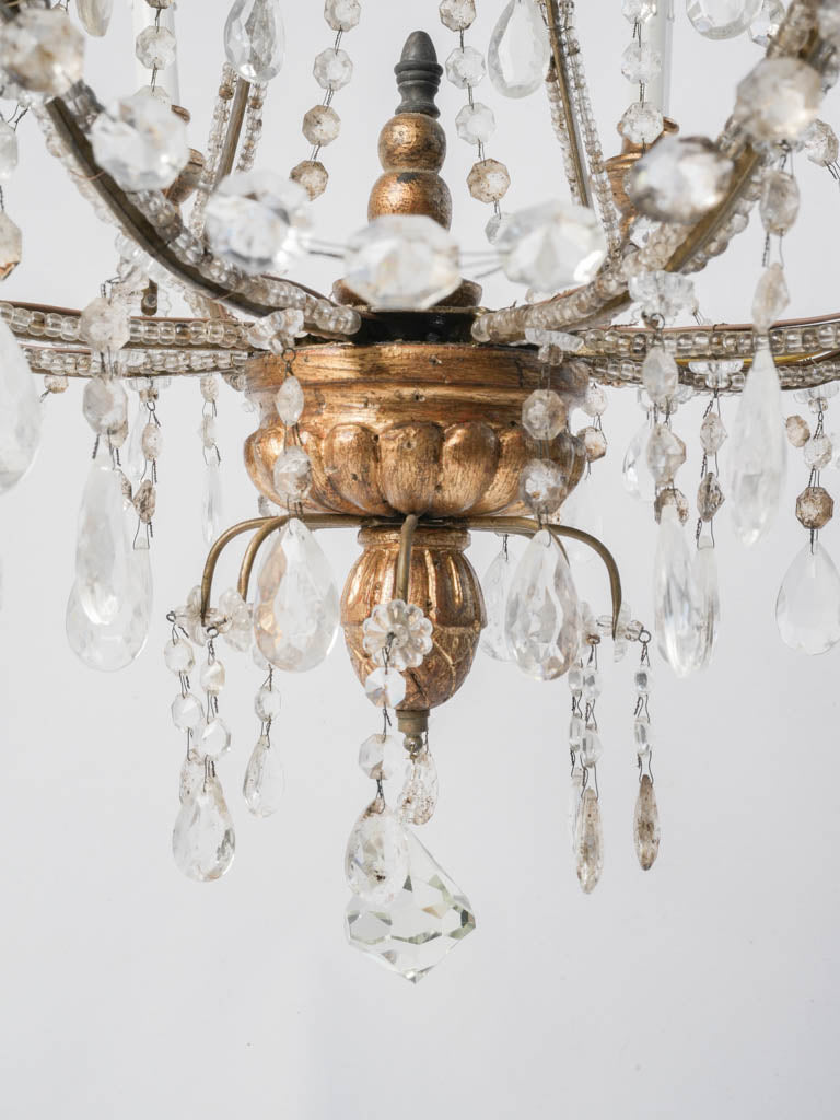 Timeworn oxidized Italian chandeliers