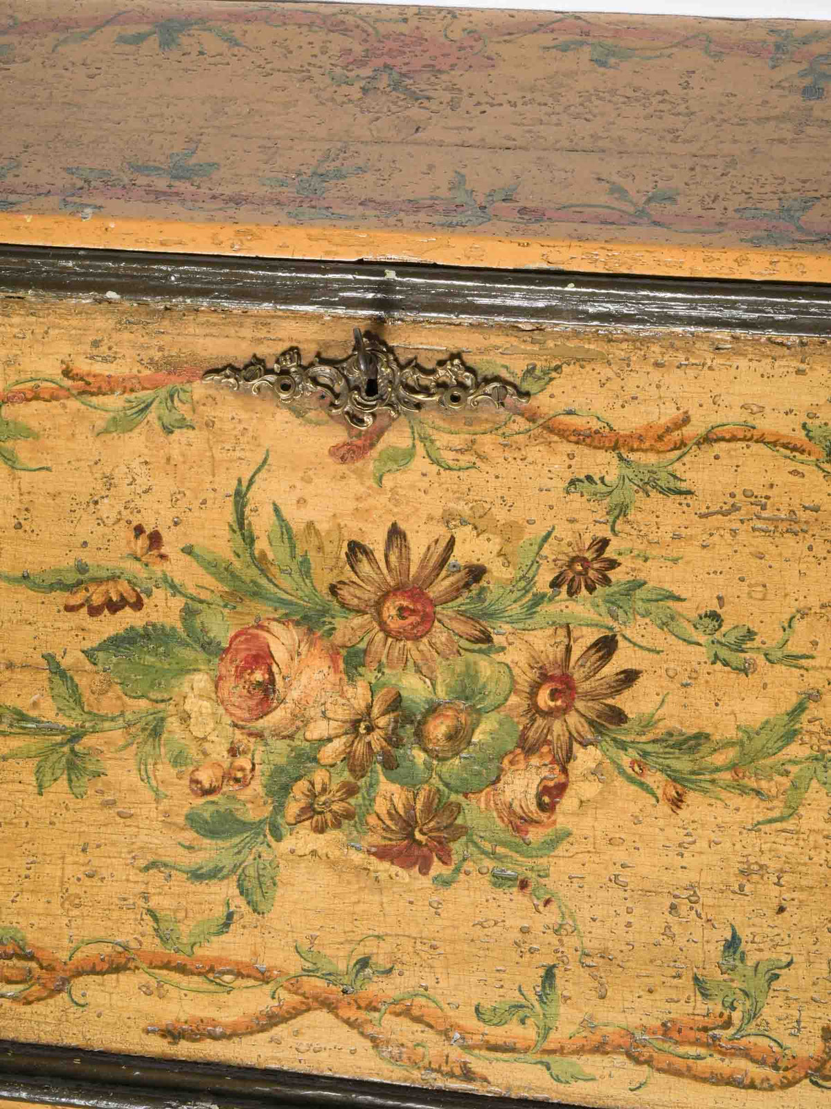 Stunning 18th-Century Rococo Hand-Painted Slant-Front Writing Desk - 39" x 40½"