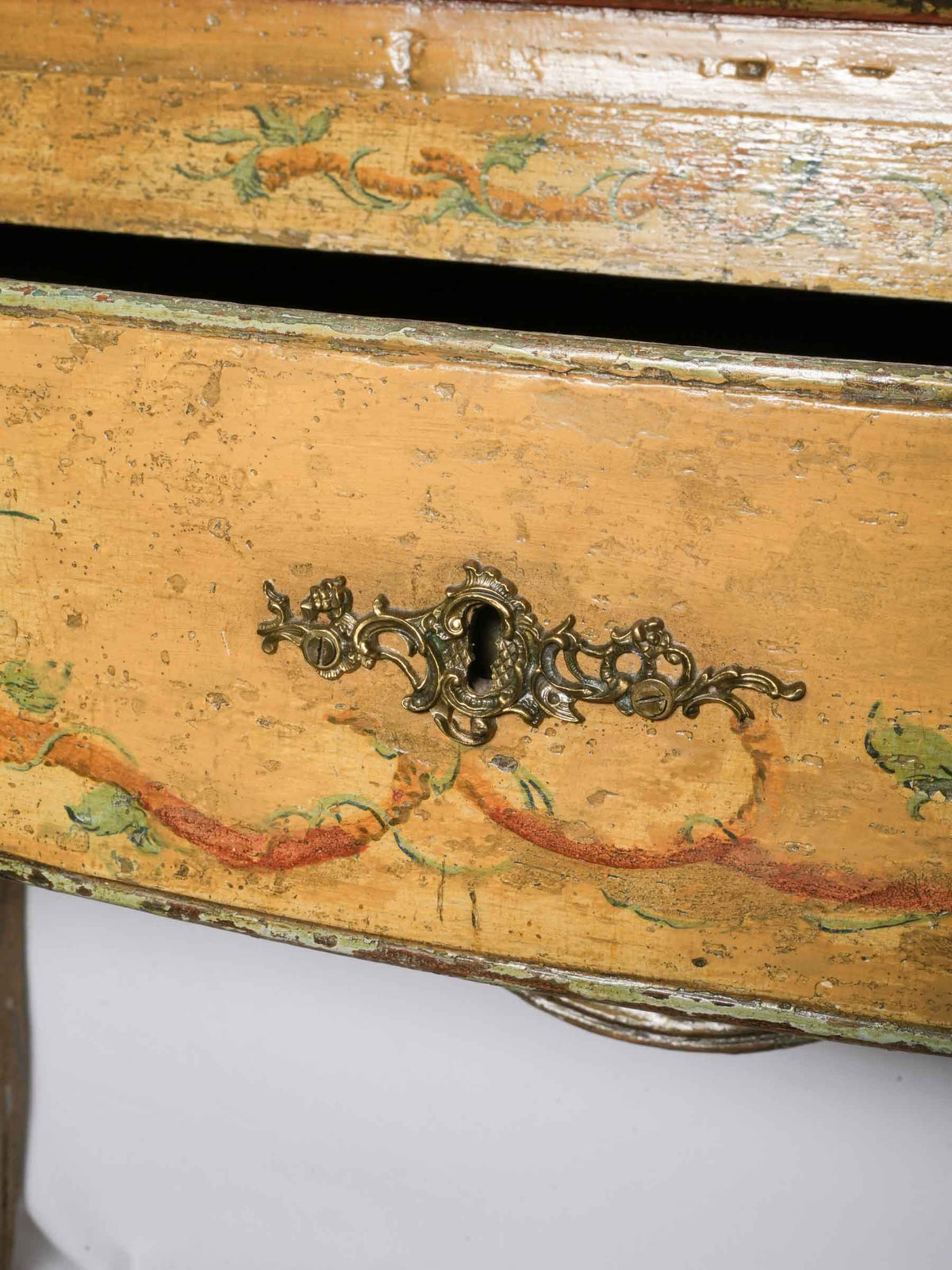 Stunning 18th-Century Rococo Hand-Painted Slant-Front Writing Desk - 39" x 40½"