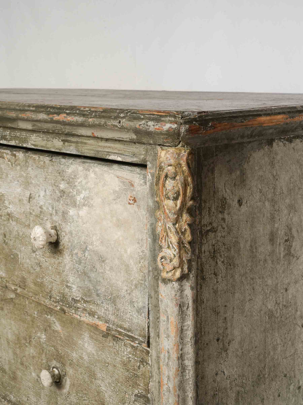 Tall  French Chest of Drawers w/ Misty Gray Patina, Circa 1800 - 40¼" x 48¾"