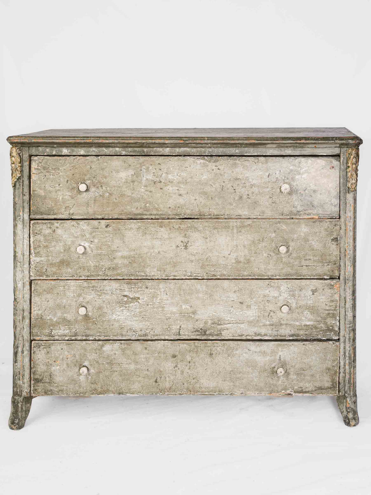 Tall  French Chest of Drawers w/ Misty Gray Patina, Circa 1800 - 40¼" x 48¾"