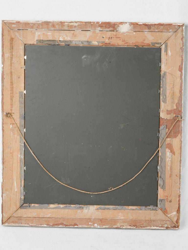Late 19th Century Small French Rectangular Wall Mirror w/ Seafoam Green Patina - 22" x 19"