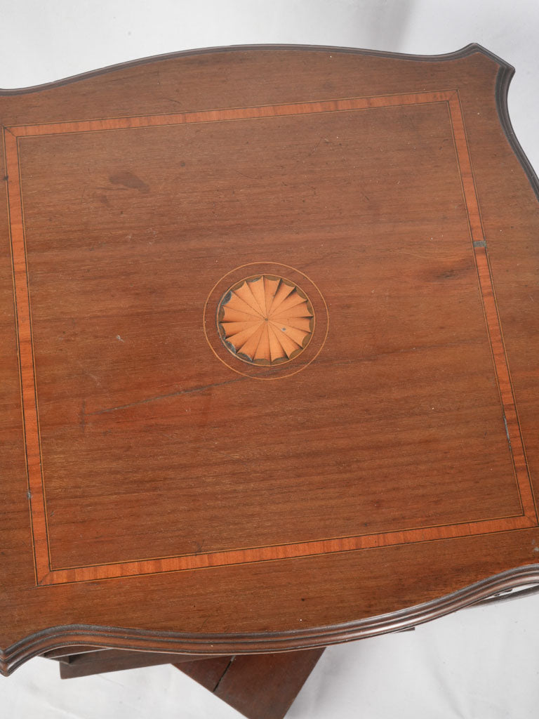 Early 20th Century Mahogany Revolving Bookcase w/ Marquetry Inlay - 33"