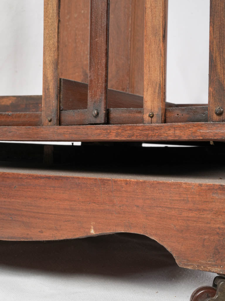Early 20th Century Mahogany Revolving Bookcase w/ Marquetry Inlay - 33"