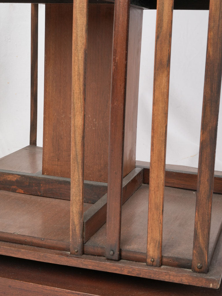 Early 20th Century Mahogany Revolving Bookcase w/ Marquetry Inlay - 33"