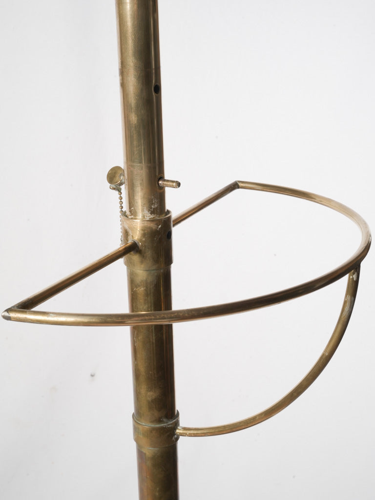 Elegant Brass and Mahogany Mid-20th Century Hotel Coat Rack -51¼" long