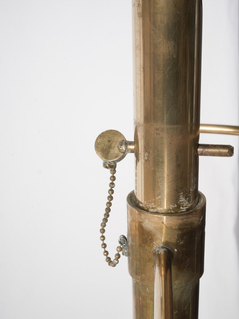 Elegant Brass and Mahogany Mid-20th Century Hotel Coat Rack -51¼" long