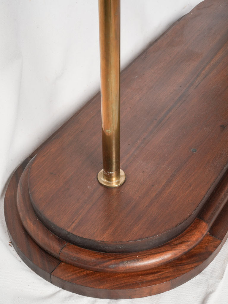 Elegant Brass and Mahogany Mid-20th Century Hotel Coat Rack -51¼" long
