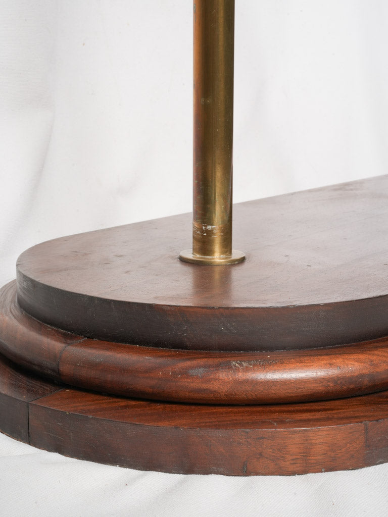 Elegant Brass and Mahogany Mid-20th Century Hotel Coat Rack -51¼" long