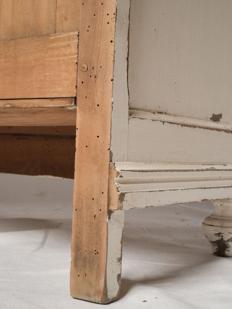 Petite French Painted Display Cabinet with Carved Panels c. 1930 - 74¾"