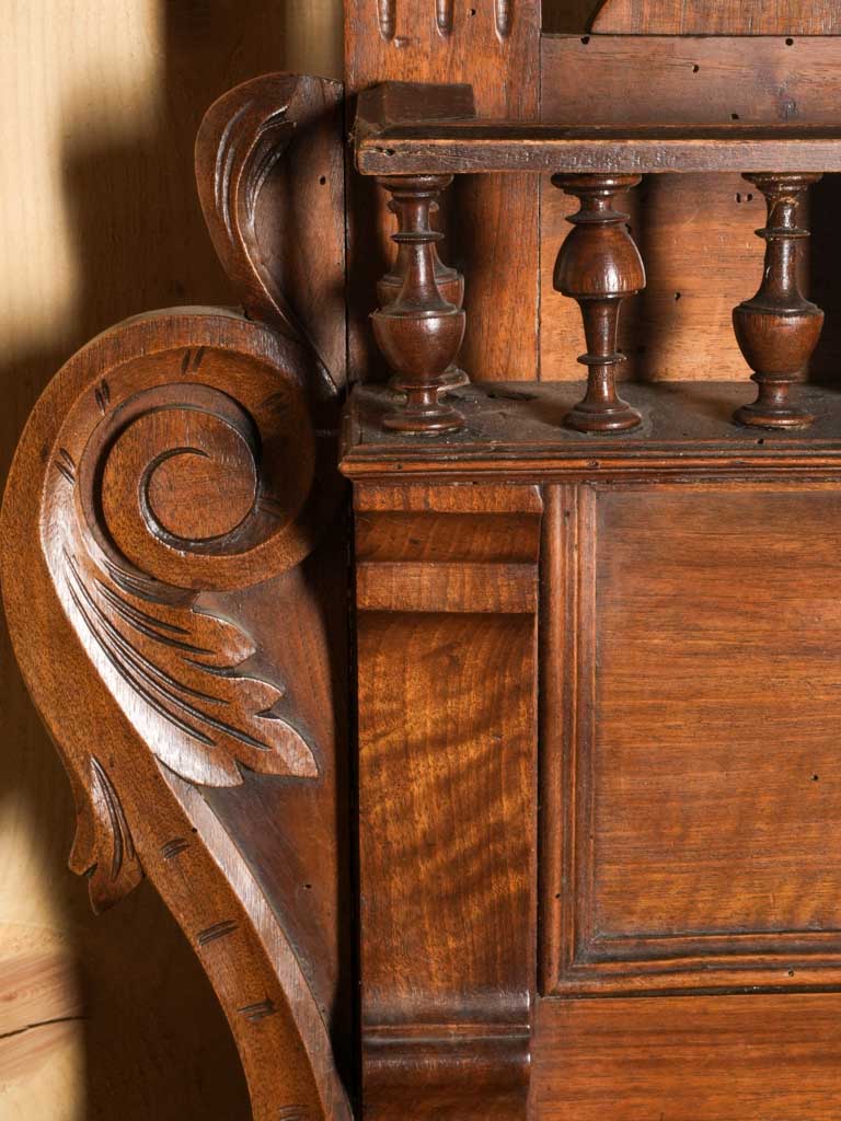 Tall French Walnut Hall Tree  c. 1900 - 80¾"