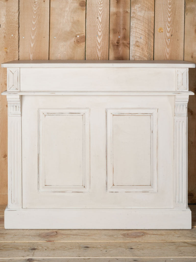 Early 20th Century French Shop Counter w/ Recent Ivory Painted Finish - 42½" x 47¼"