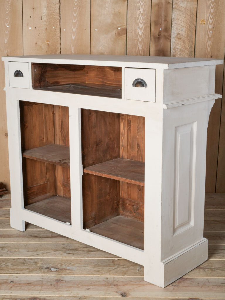 Early 20th Century French Shop Counter w/ Recent Ivory Painted Finish - 42½" x 47¼"
