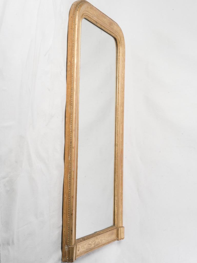 Beautiful Louis-Philippe Narrow Overmantel Mirror in Gilded Wood - 47¾" x  24¾"