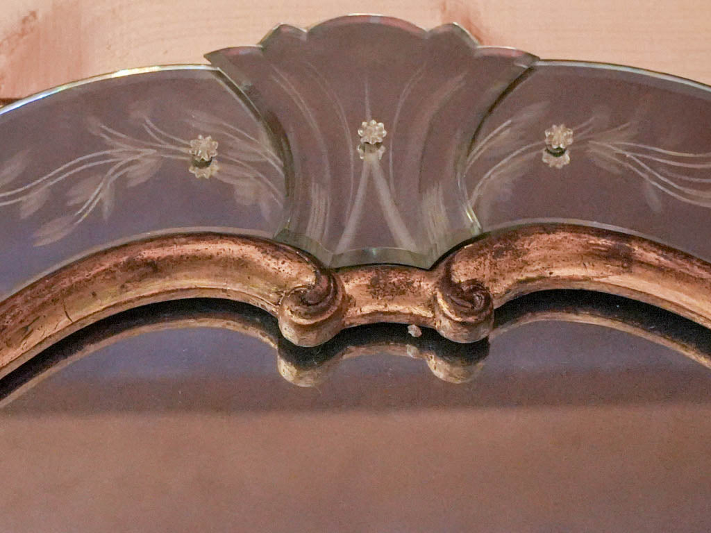 Early 20th Century Grand Venetian Mirror w/ Engraved Panels - 81" x 36½"