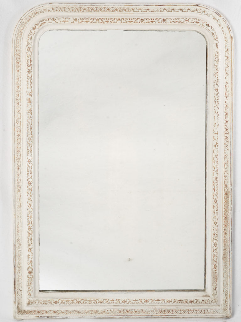 Antique French Louis-Philippe Mirror w/ Off-White Finish - 43¾"x 30¾"