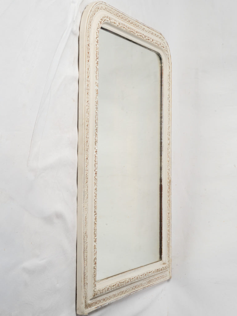 Antique French Louis-Philippe Mirror w/ Off-White Finish - 43¾"x 30¾"