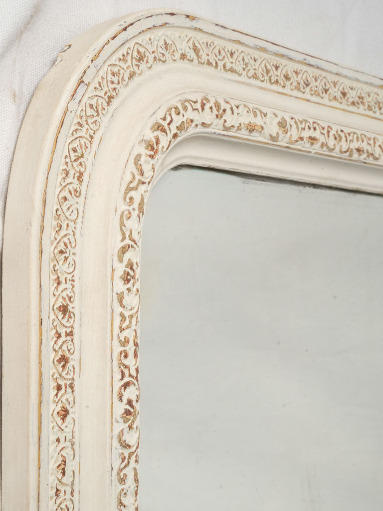 Antique French Louis-Philippe Mirror w/ Off-White Finish - 43¾"x 30¾"