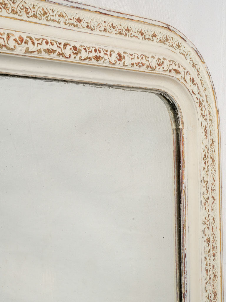 Antique French Louis-Philippe Mirror w/ Off-White Finish - 43¾"x 30¾"
