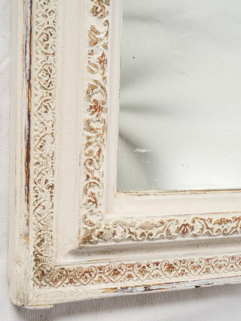 Antique French Louis-Philippe Mirror w/ Off-White Finish - 43¾"x 30¾"