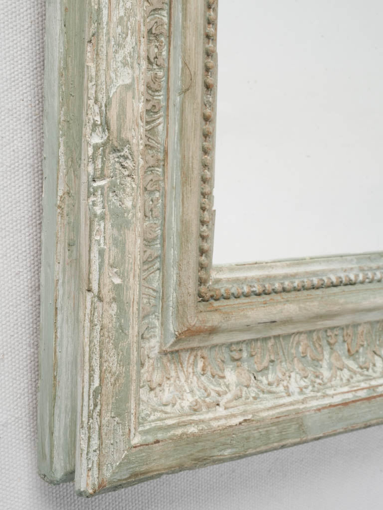 Late 19th Century Small French Rectangular Wall Mirror w/ Seafoam Green Patina - 22" x 19"