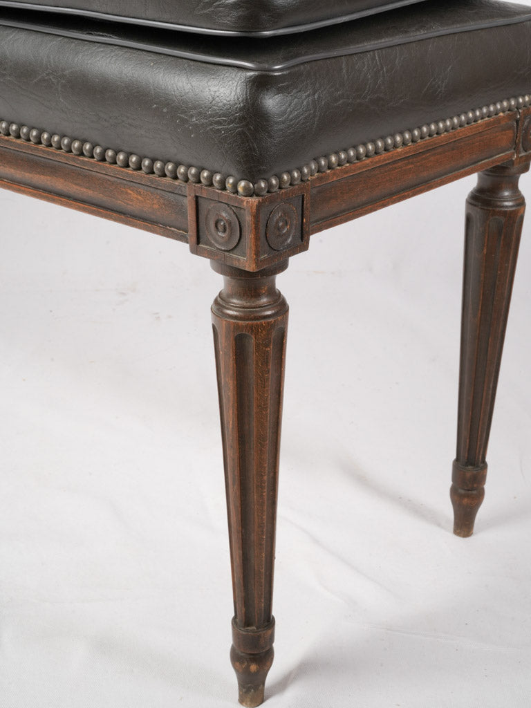 Elegant French Louis XVI Style Leather Banquette Circa 1900 - 40½"