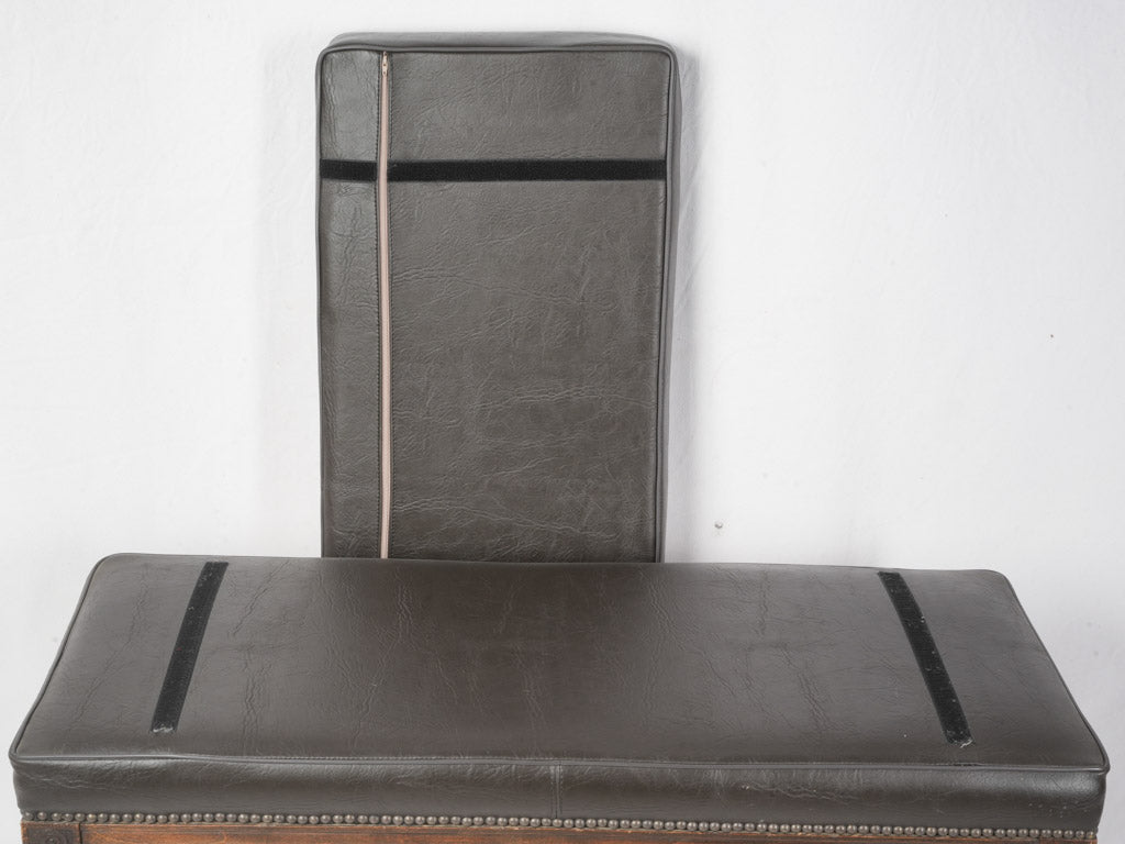 Elegant French Louis XVI Style Leather Banquette Circa 1900 - 40½"