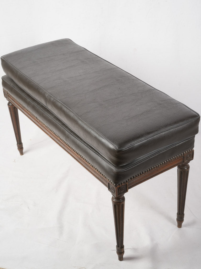 Elegant French Louis XVI Style Leather Banquette Circa 1900 - 40½"