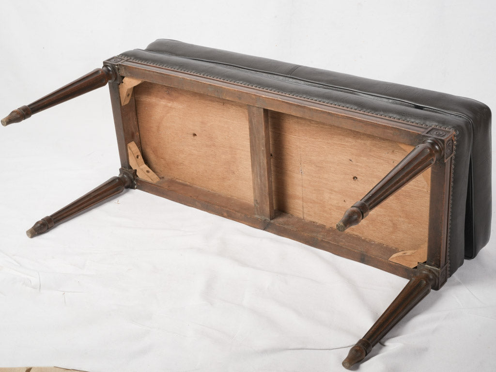 Elegant French Louis XVI Style Leather Banquette Circa 1900 - 40½"