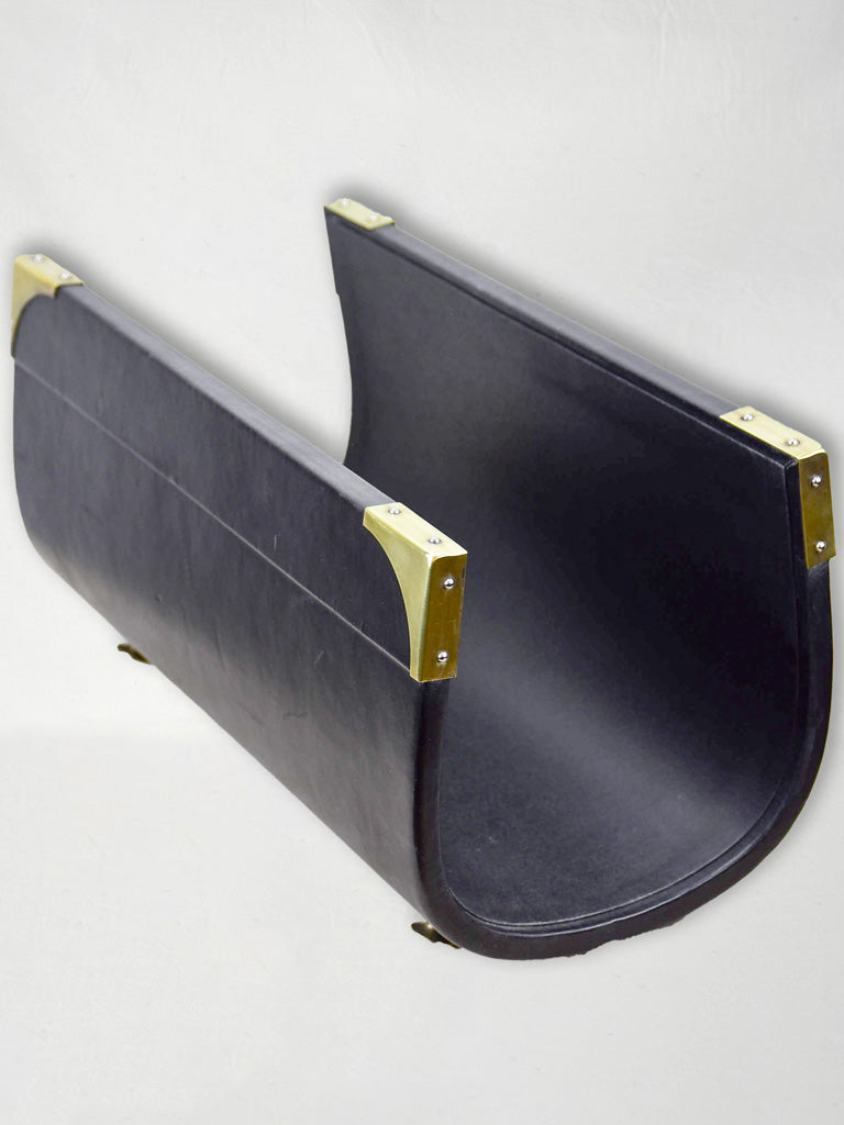 Magazine stand, leather, vintage (1970-80s)