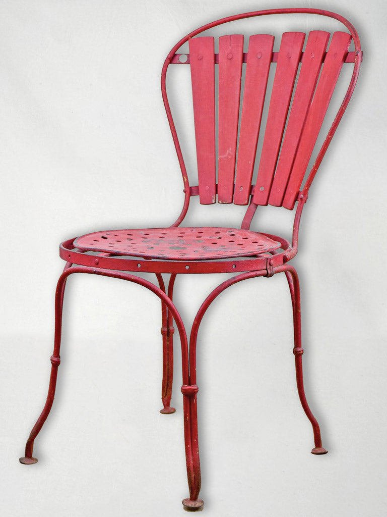Antique French garden chair - red