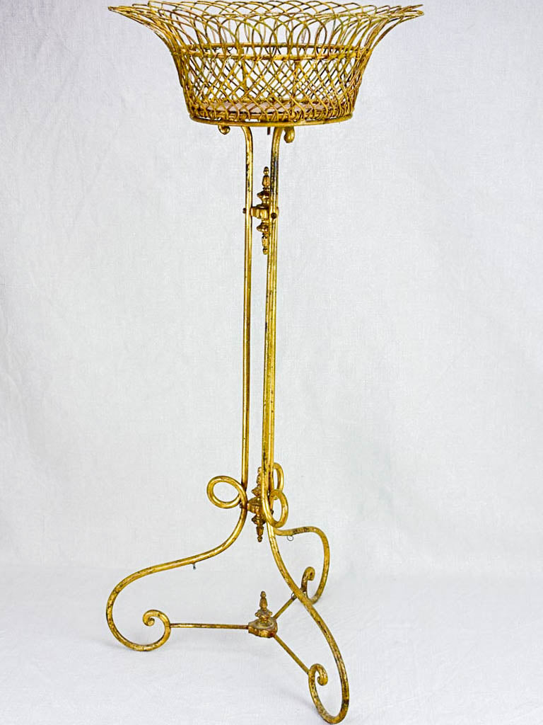 1940s French plant stand - wirework and iron