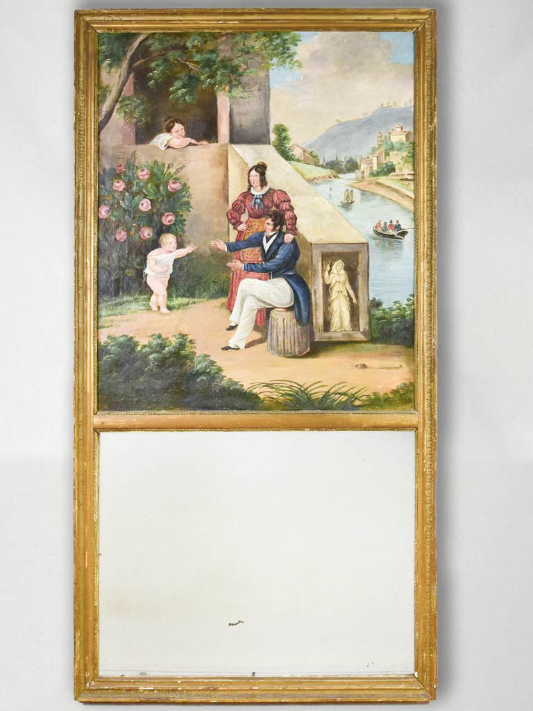 19th Century French trumeau mirror 50½" x 26½"