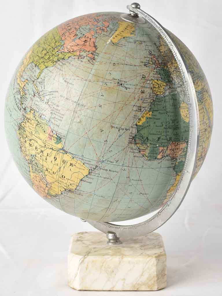 Old World Globe on Marble Base